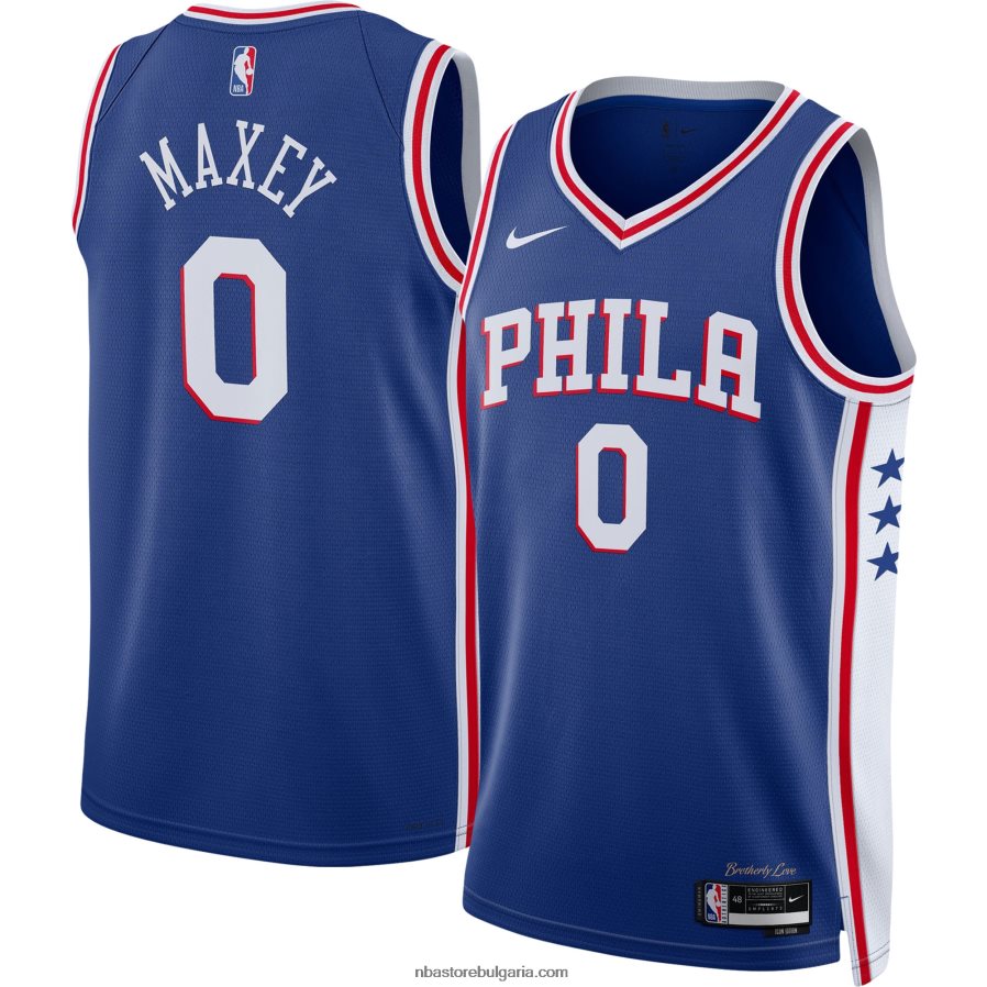 NBA JZ8F021713 гуми philadelphia 76ers maxey nike royal swingman jersey