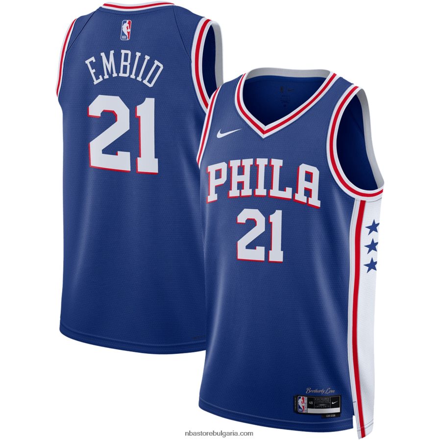 NBA JZ8F02188 philadelphia 76ers joel embiid nike royal swingman фланелка