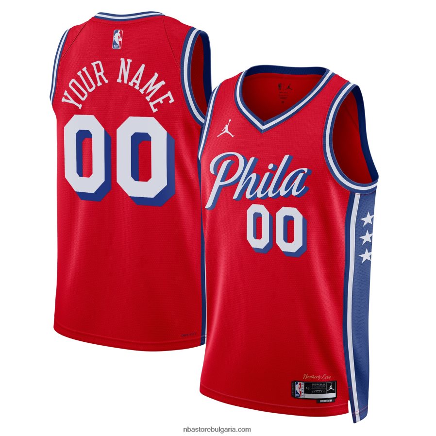 NBA JZ8F022429 philadelphia 76ers jordan brand red swingman по поръчка фланелка