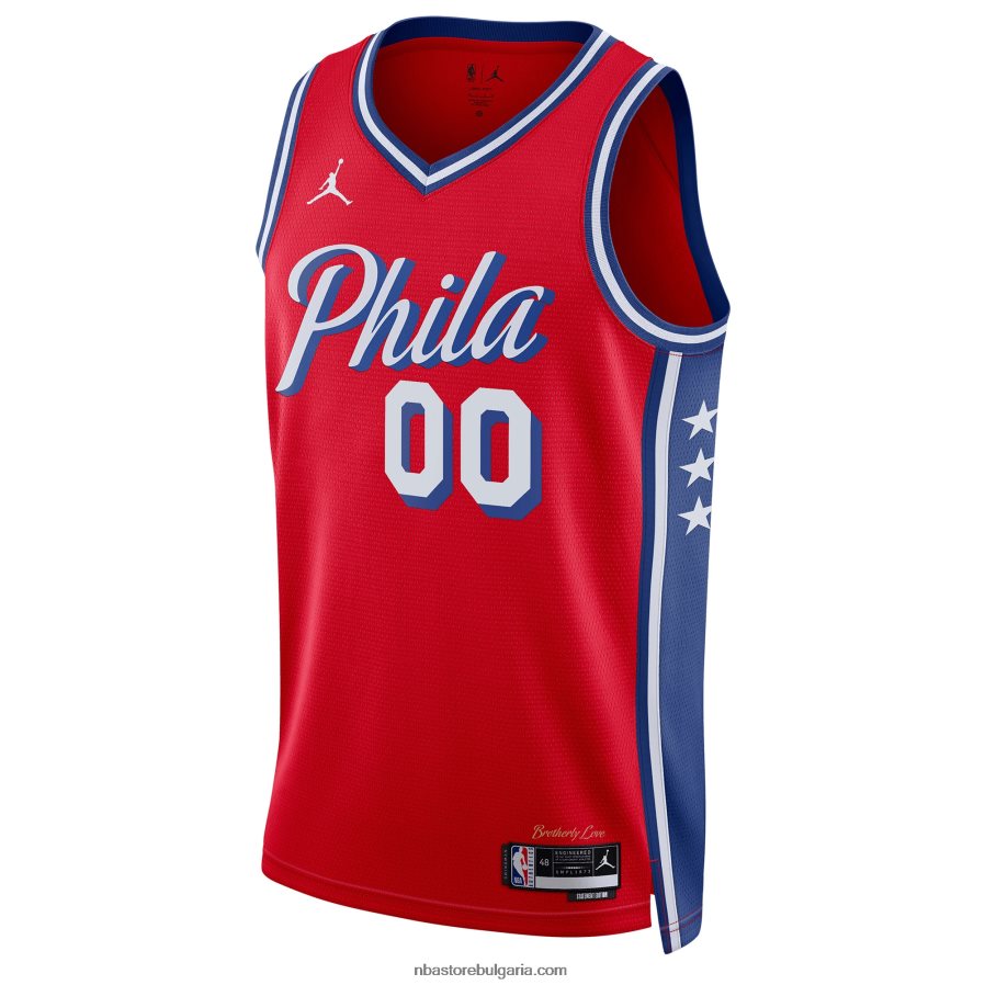 NBA JZ8F022429 philadelphia 76ers jordan brand red swingman по поръчка фланелка