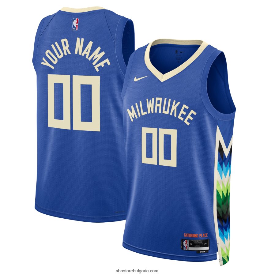 NBA JZ8F021613 milwaukee bucks nike royal swingman фланелка по поръчка