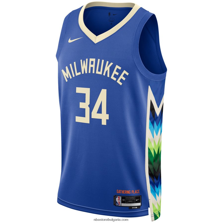NBA JZ8F0285 milwaukee bucks janis antetokounmpo nike royal swingman jersey