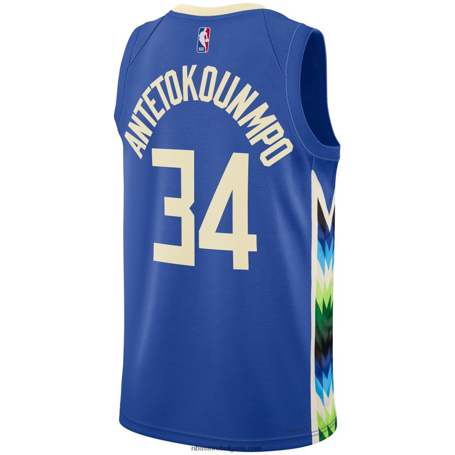 NBA JZ8F0285 milwaukee bucks janis antetokounmpo nike royal swingman jersey