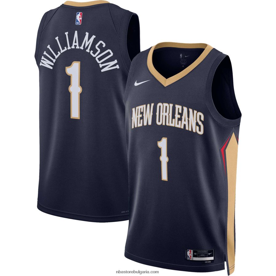 NBA JZ8F0211036 new orleans pelicans zion williamson nike navy swingman jersey
