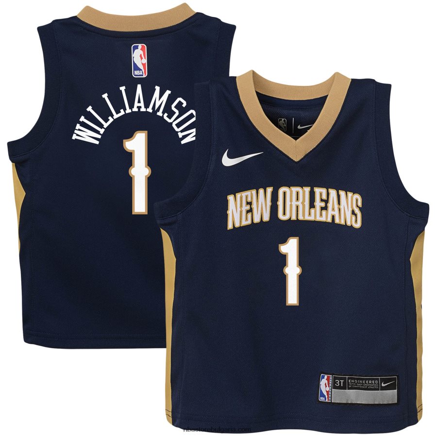 NBA JZ8F0217243 Малко дете New Orleans Pelicans Zion Williamson Nike флотска реплика на фланелка
