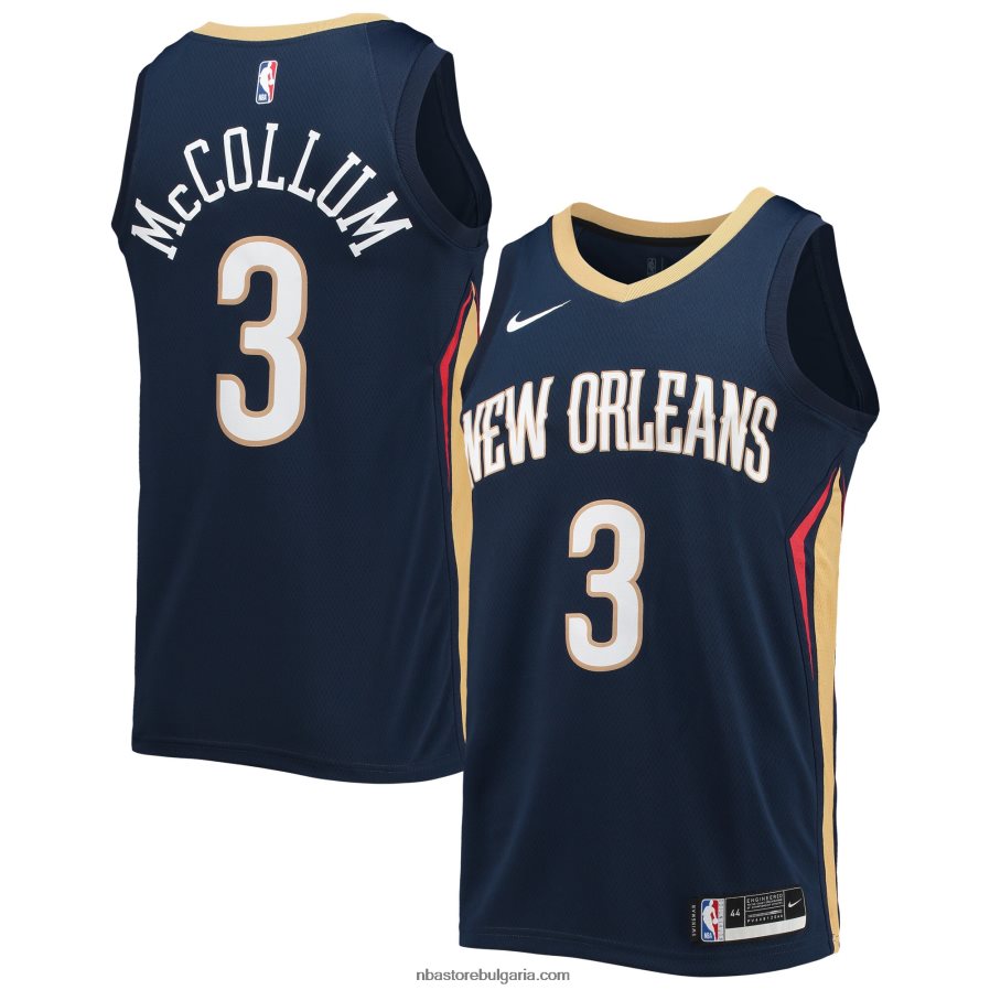 NBA JZ8F026936 New Orleans Pelicans c.j. mccollum nike navy swingman трико