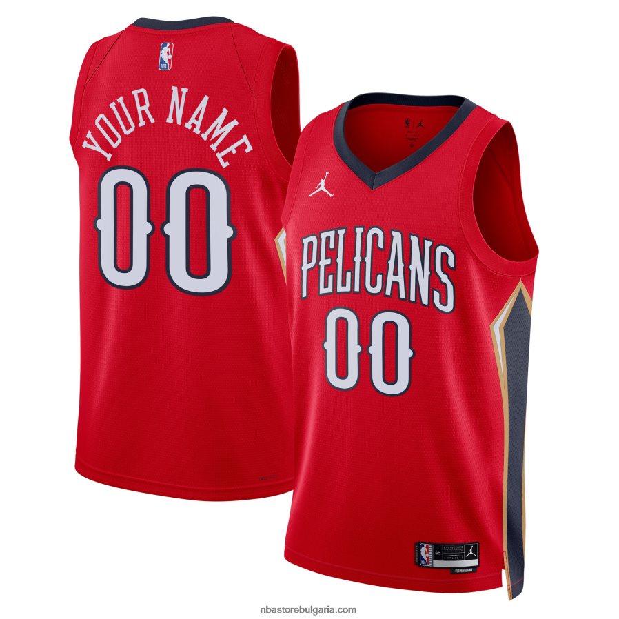 NBA JZ8F027892 New Orleans Pelicans Jordan марка Red Swingman Джърси по поръчка