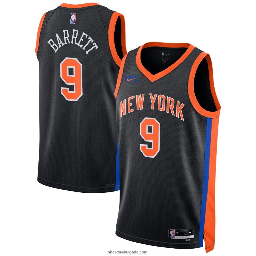 NBA JZ8F02193 new york knicks rj barrett nike черна фланелка swingman