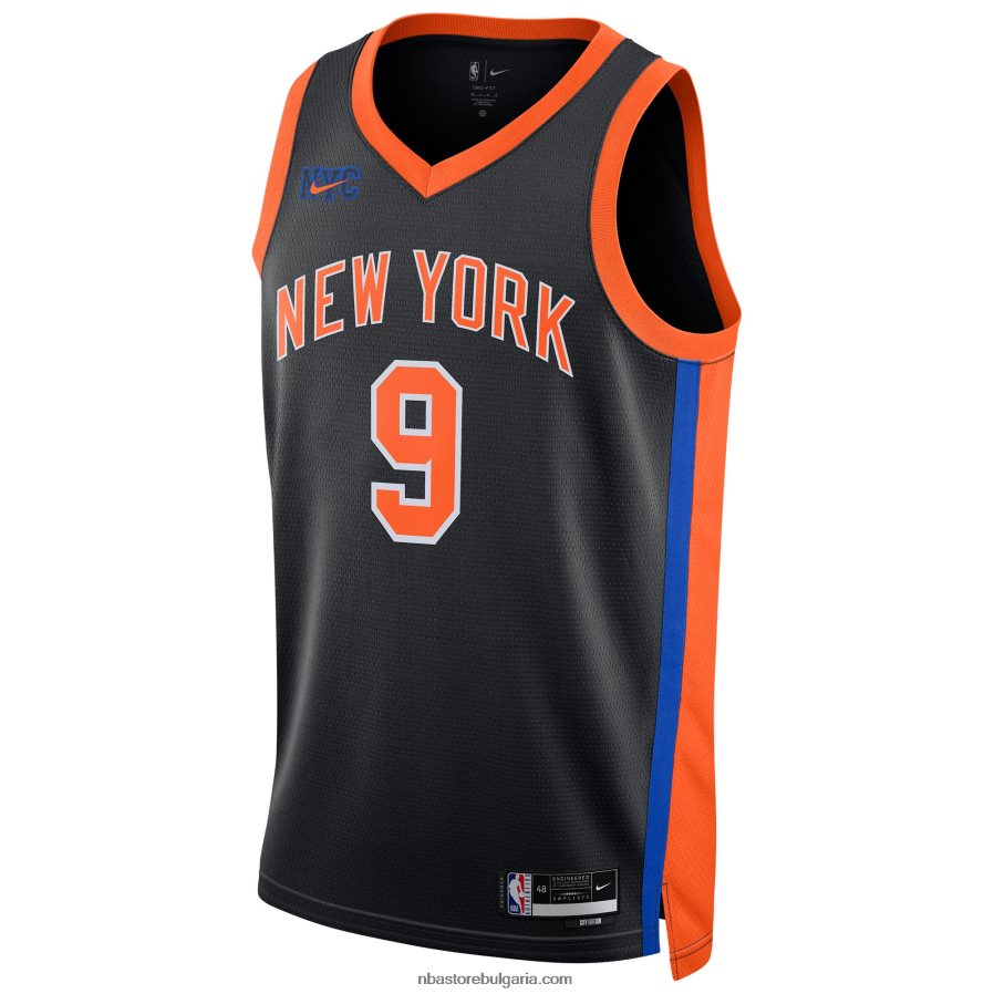 NBA JZ8F02193 new york knicks rj barrett nike черна фланелка swingman