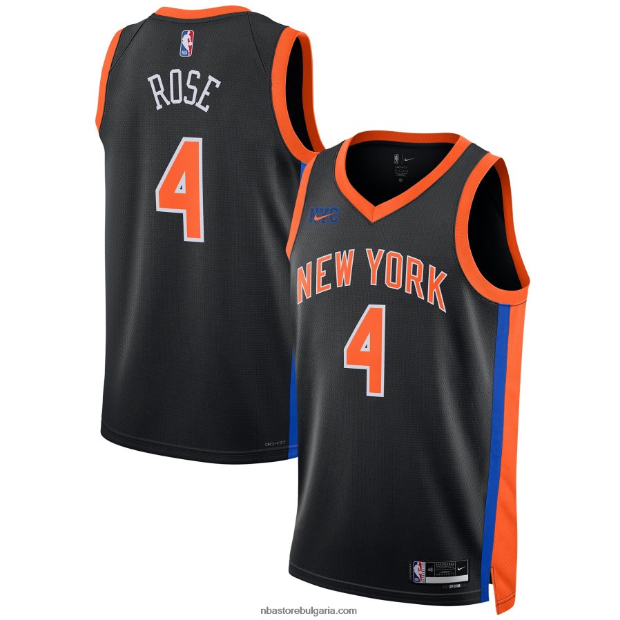 NBA JZ8F027991 Ню Йорк Никс Дерик Роуз Nike черна фланелка Swingman