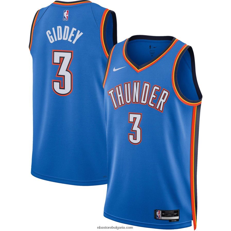 NBA JZ8F025882 oklahoma city thunder josh giddey nike blue swingman jersey