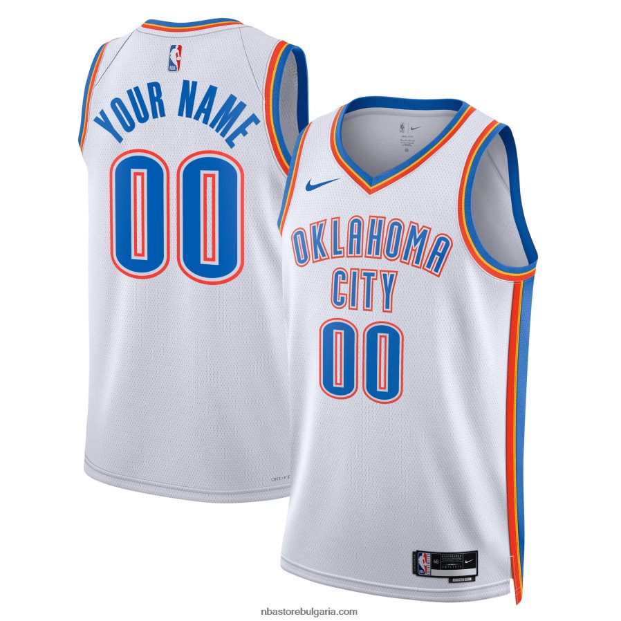 NBA JZ8F027641 oklahoma city thunder nike бяла фланелка swingman по поръчка