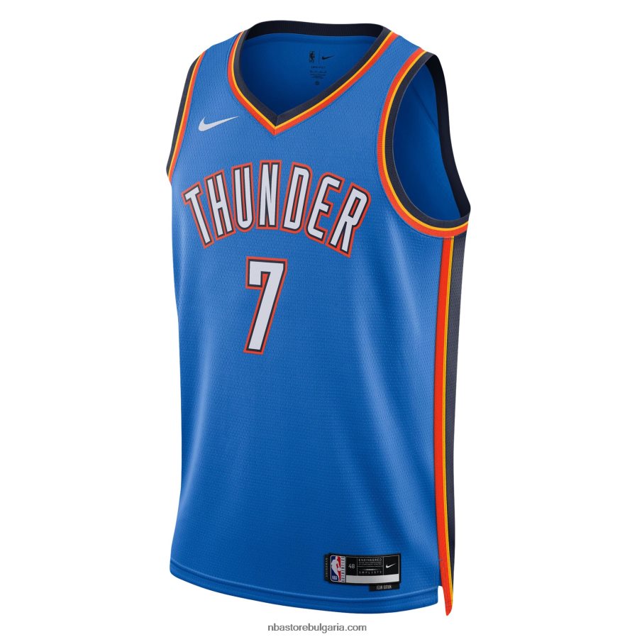 NBA JZ8F027745 oklahoma city thunder chet holmgren nike blue draft first run pick player swingman jersey