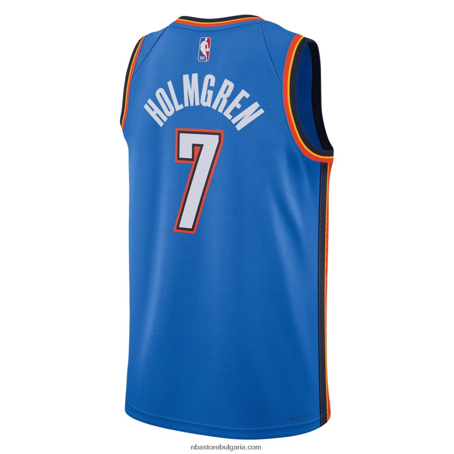 NBA JZ8F027745 oklahoma city thunder chet holmgren nike blue draft first run pick player swingman jersey