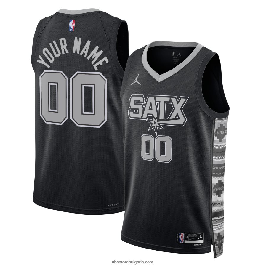 NBA JZ8F025481 san antonio spurs jordan brand black swingman фланелка по поръчка
