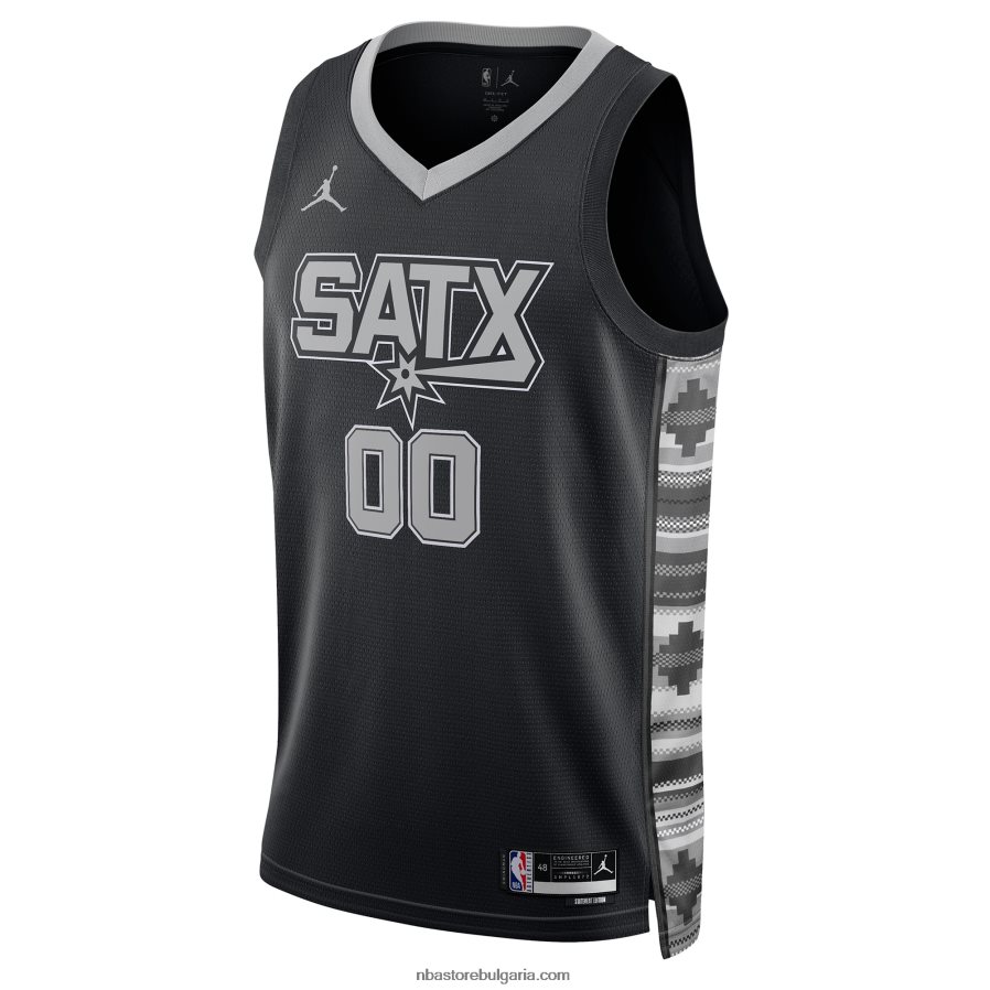 NBA JZ8F025481 san antonio spurs jordan brand black swingman фланелка по поръчка