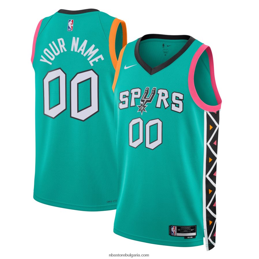 NBA JZ8F02554 san antonio spurs nike turquoise swingman фланелка по поръчка