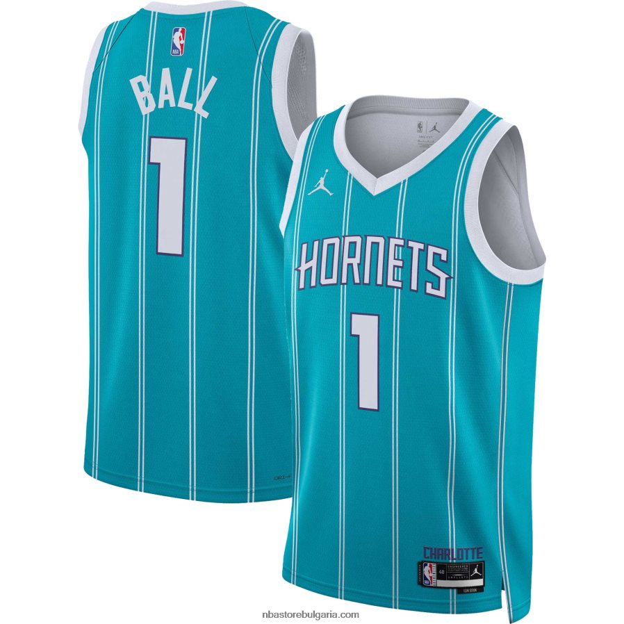 NBA JZ8F02175 charlotte hornets lamelo ball jordan марка teal swingman фланелка