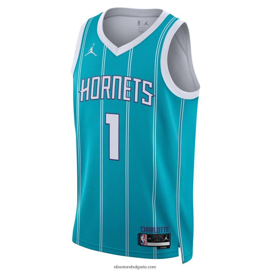 NBA JZ8F02175 charlotte hornets lamelo ball jordan марка teal swingman фланелка