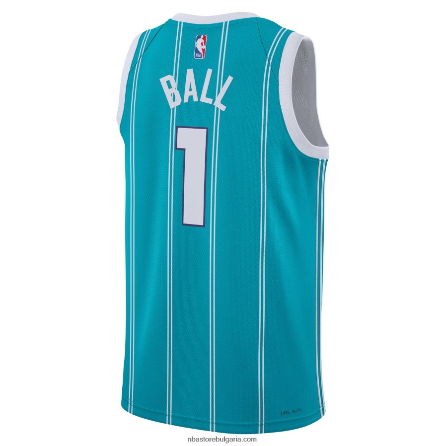 NBA JZ8F02175 charlotte hornets lamelo ball jordan марка teal swingman фланелка