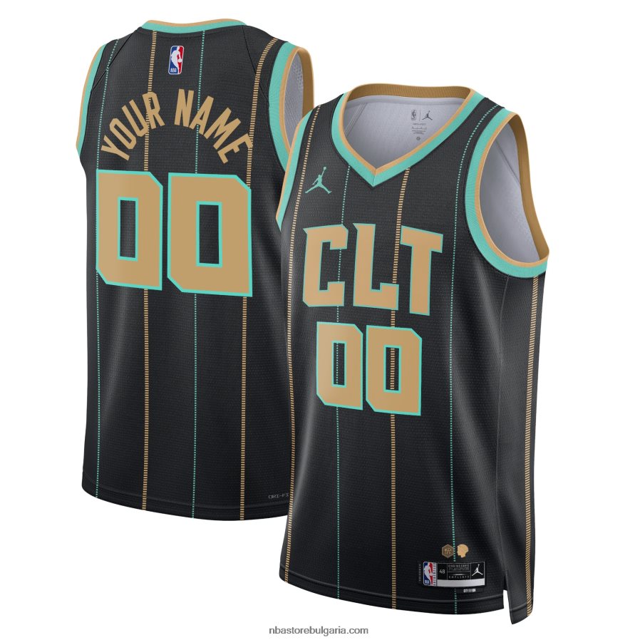 NBA JZ8F022776 charlotte hornets jordan brand black swingman фланелка по поръчка