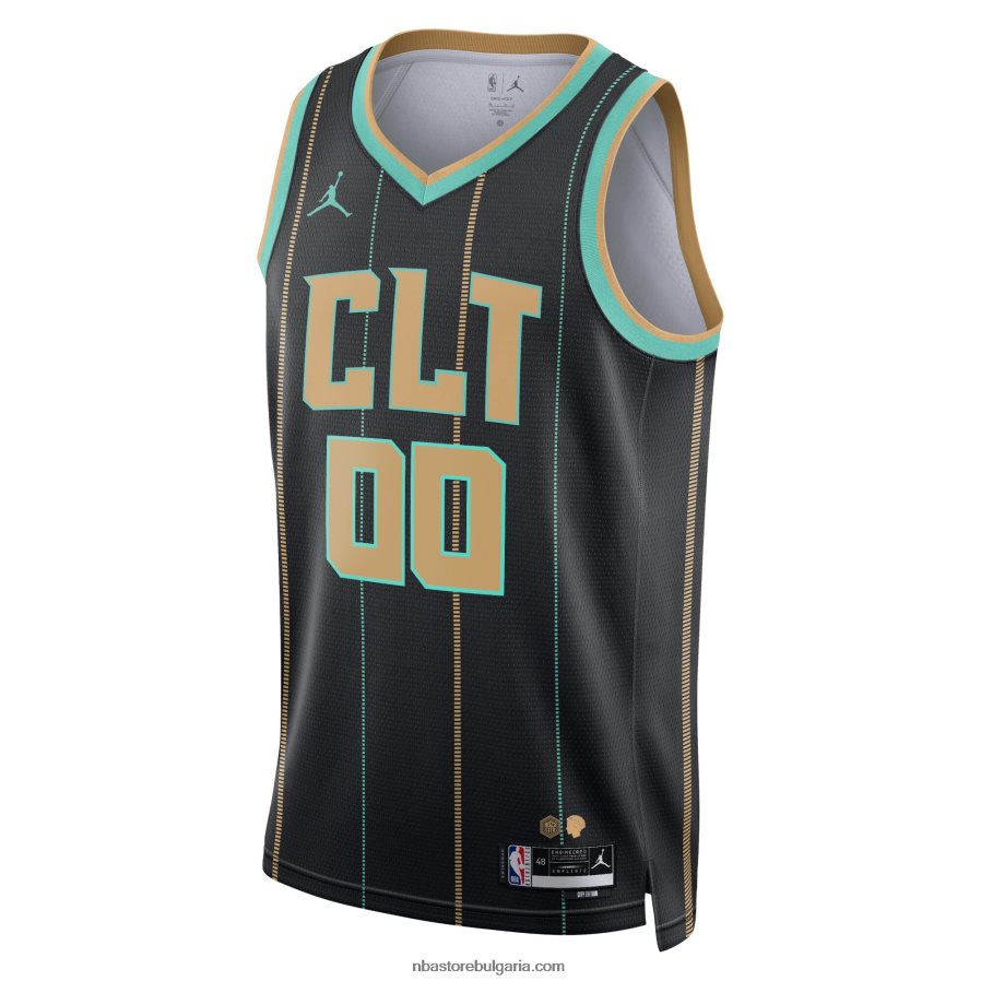 NBA JZ8F022776 charlotte hornets jordan brand black swingman фланелка по поръчка