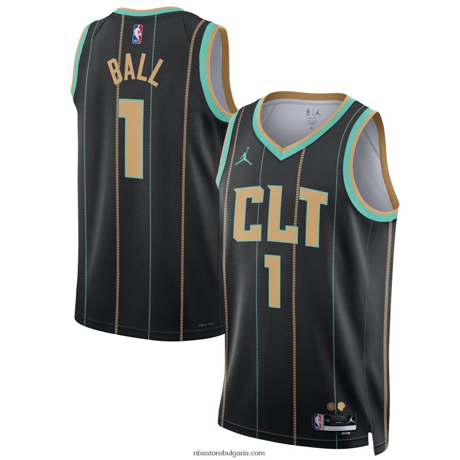 NBA JZ8F0277 charlotte hornets lamelo ball jordan brand black swingman фланелка