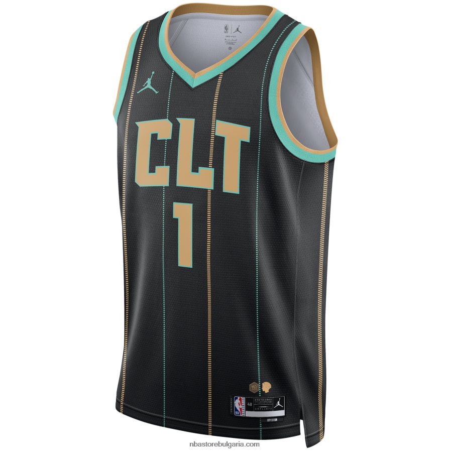 NBA JZ8F0277 charlotte hornets lamelo ball jordan brand black swingman фланелка