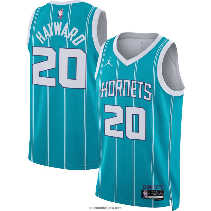 NBA JZ8F028559 charlotte hornets gordon hayward nike teal swingman фланелка