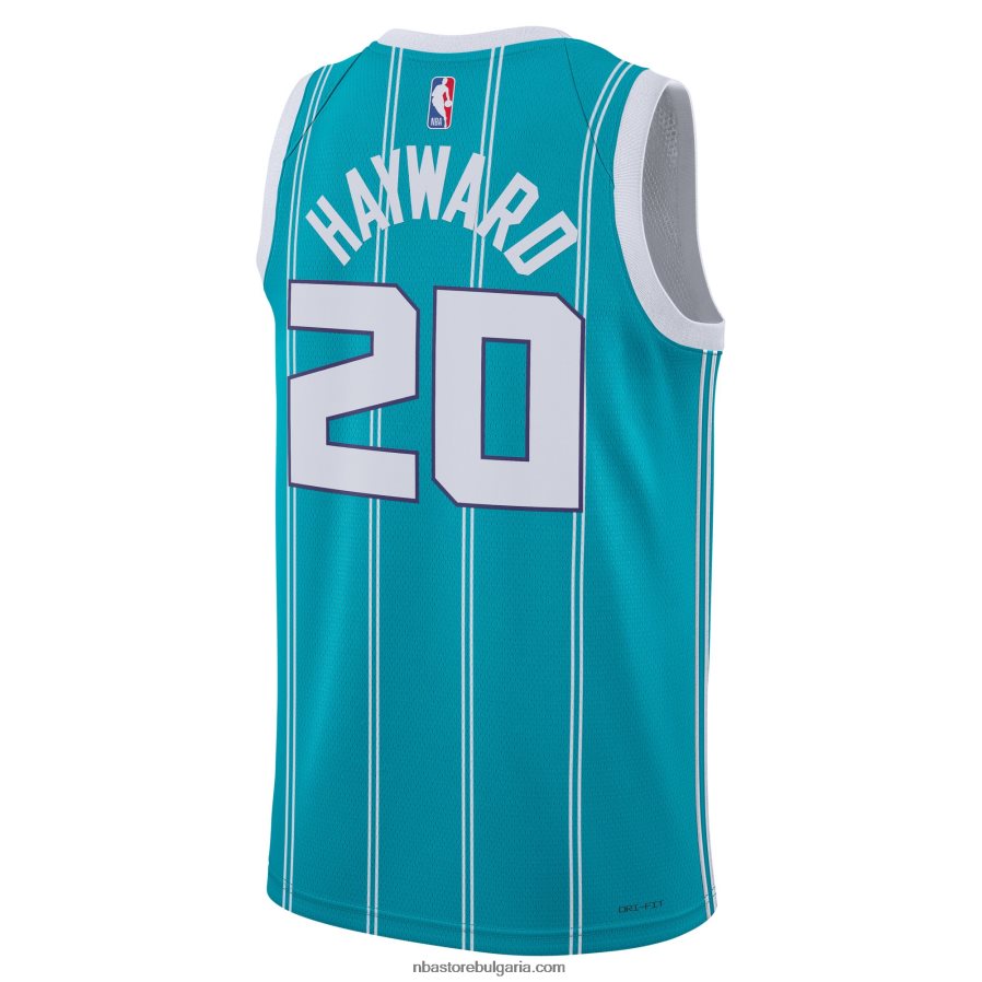 NBA JZ8F028559 charlotte hornets gordon hayward nike teal swingman фланелка