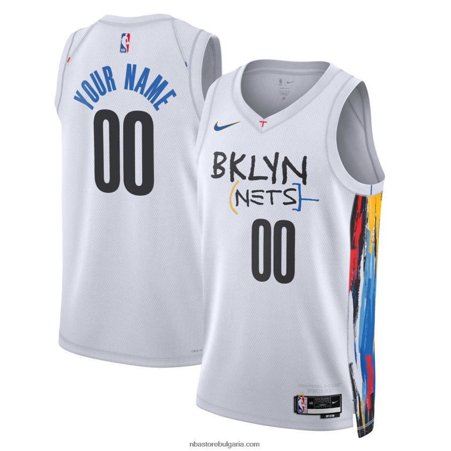 NBA JZ8F02275 бруклин нетс nike бяла суингмен фланелка по поръчка