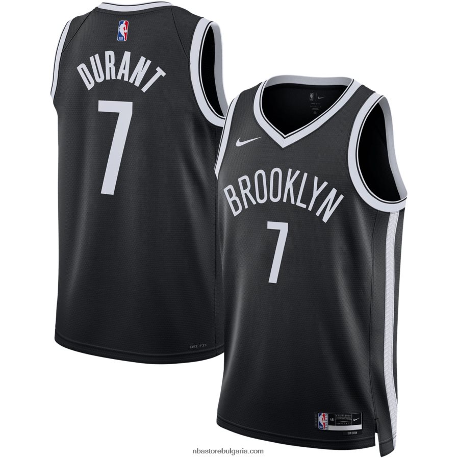 NBA JZ8F02406 Бруклин Нетс Кевин Дюрант Nike черна фланелка Swingman