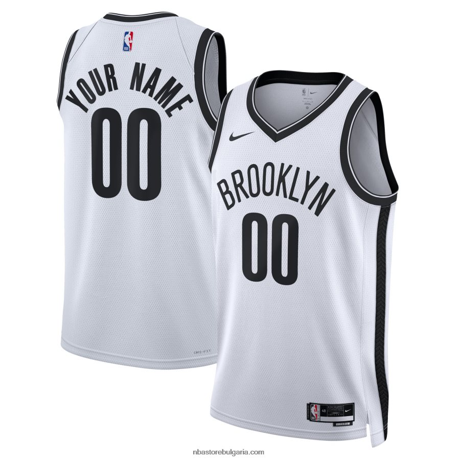 NBA JZ8F027754 бруклин нетс nike бяла суингмен фланелка по поръчка