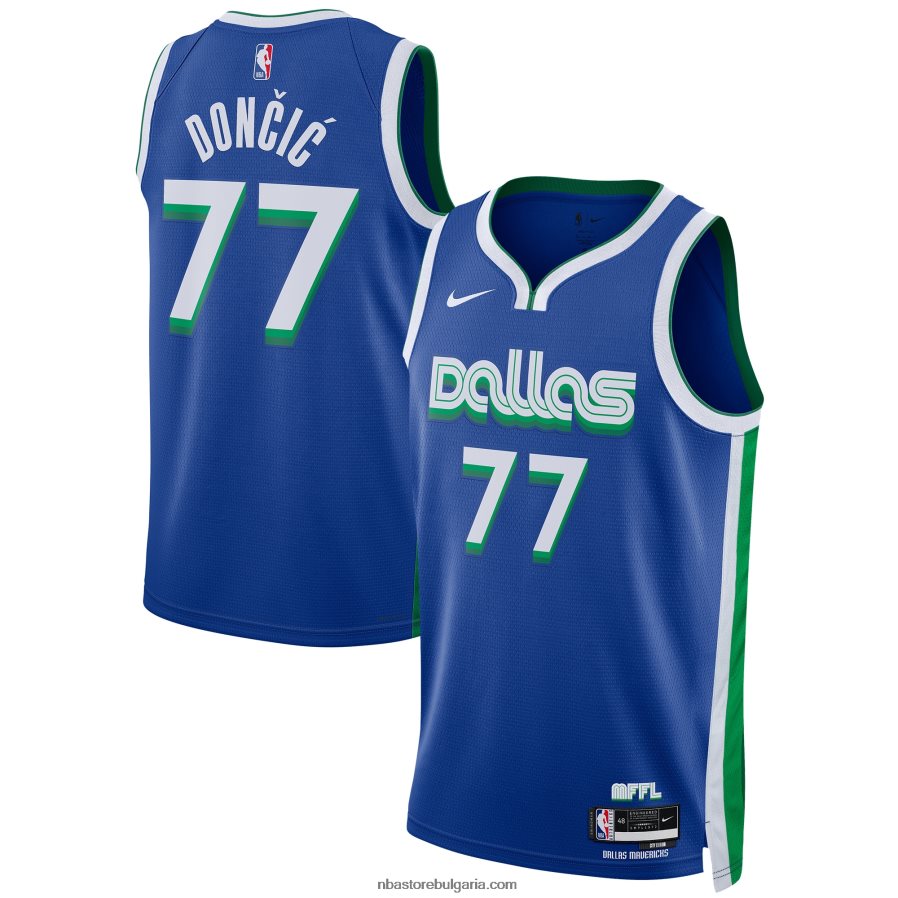 NBA JZ8F0212 Далас Маверикс Лука Дончич Nike Blue Swingman Джърси