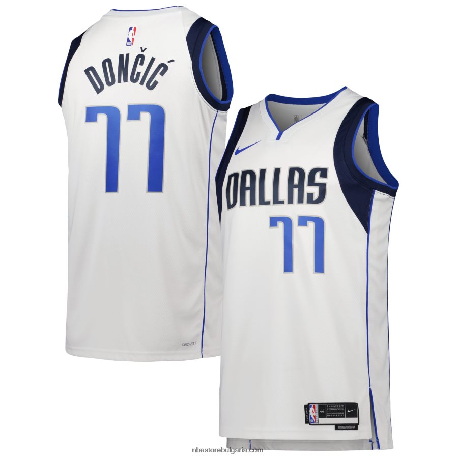 NBA JZ8F026175 далас маверикс лука дончич бяла фланелка nike swingman