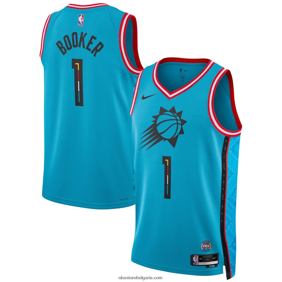 NBA JZ8F02114 phoenix suns devin booker nike turquoise swingman jersey