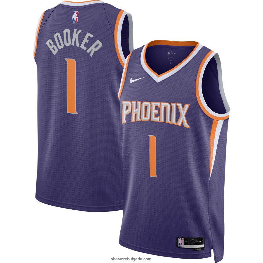 NBA JZ8F023682 phoenix suns devin booker nike purple swingman фланелка