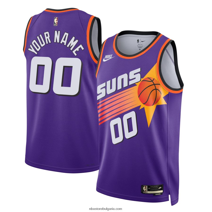 NBA JZ8F0237 phoenix suns nike purple персонализирана фланелка swingman