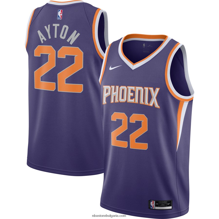 NBA JZ8F028578 phoenix suns deandre ayton nike purple swingman фланелка на играч