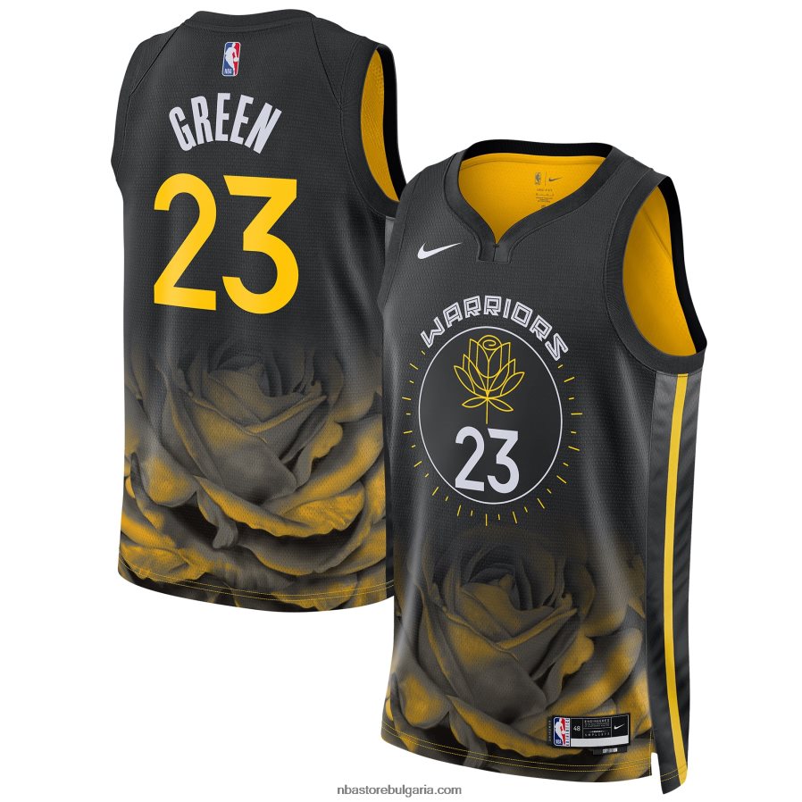 NBA JZ8F022907 Голдън Стейт Уориърс Драймънд Грийн Nike Black Swingman Джърси