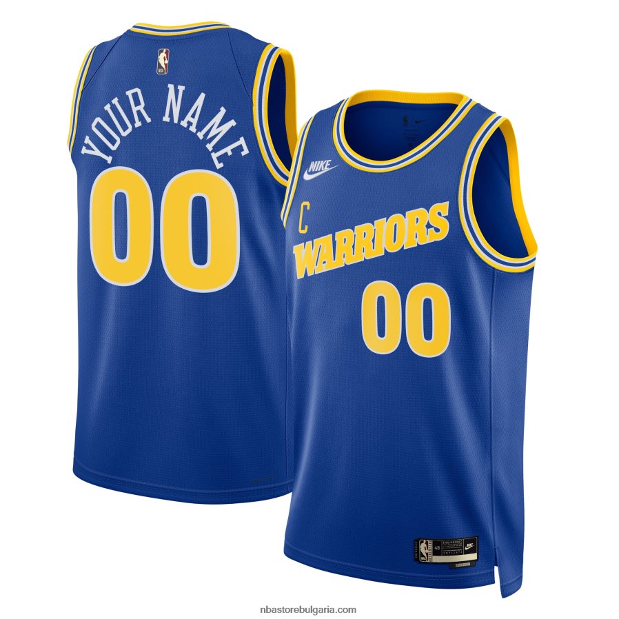 NBA JZ8F02687 голдън стейт уорриърс nike синя персонализирана фланелка swingman