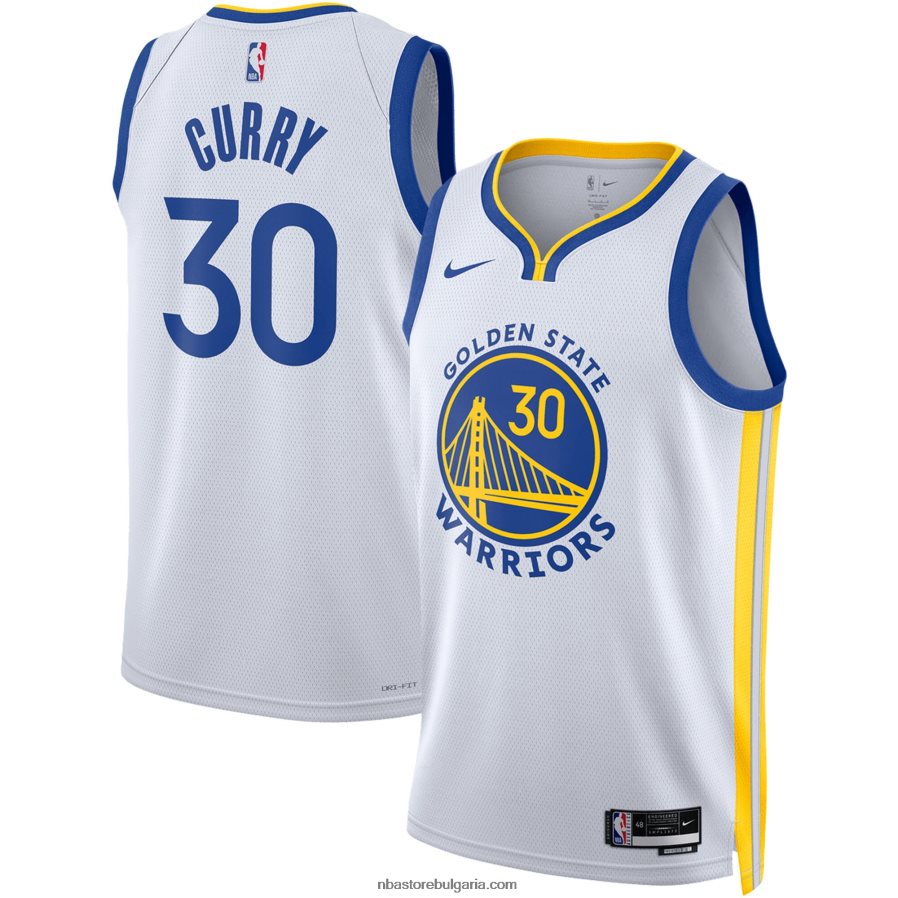 NBA JZ8F0271 голдън стейт уориърс стивън къри бяла фланелка nike swingman