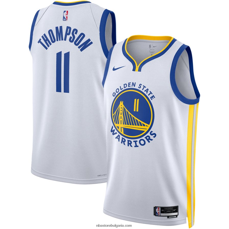 NBA JZ8F028914 golden state warriors klay thompson nike бяла фланелка swingman