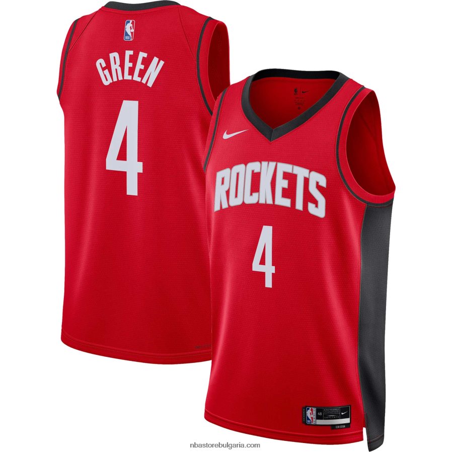 NBA JZ8F029101 Хюстън Рокетс Jalen Green Nike Red Swingman Джърси