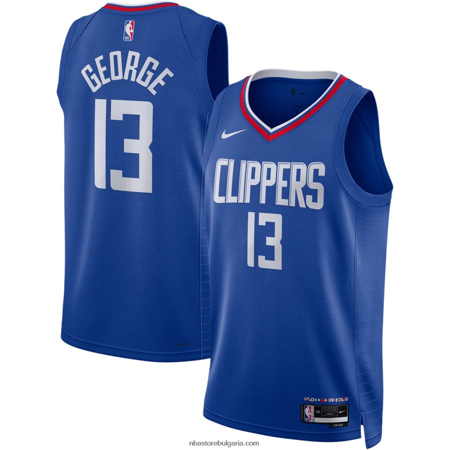 NBA JZ8F021395 la clippers paul george nike royal swingman jersey