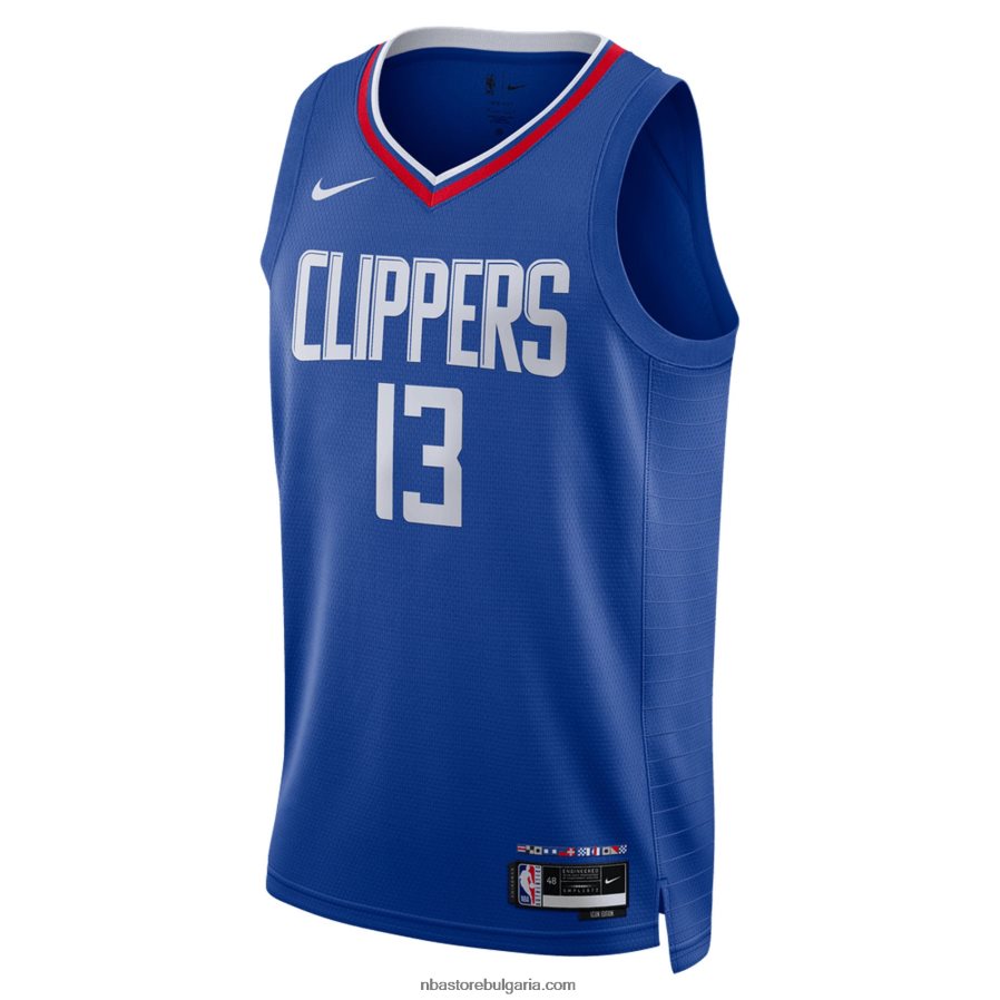 NBA JZ8F021395 la clippers paul george nike royal swingman jersey