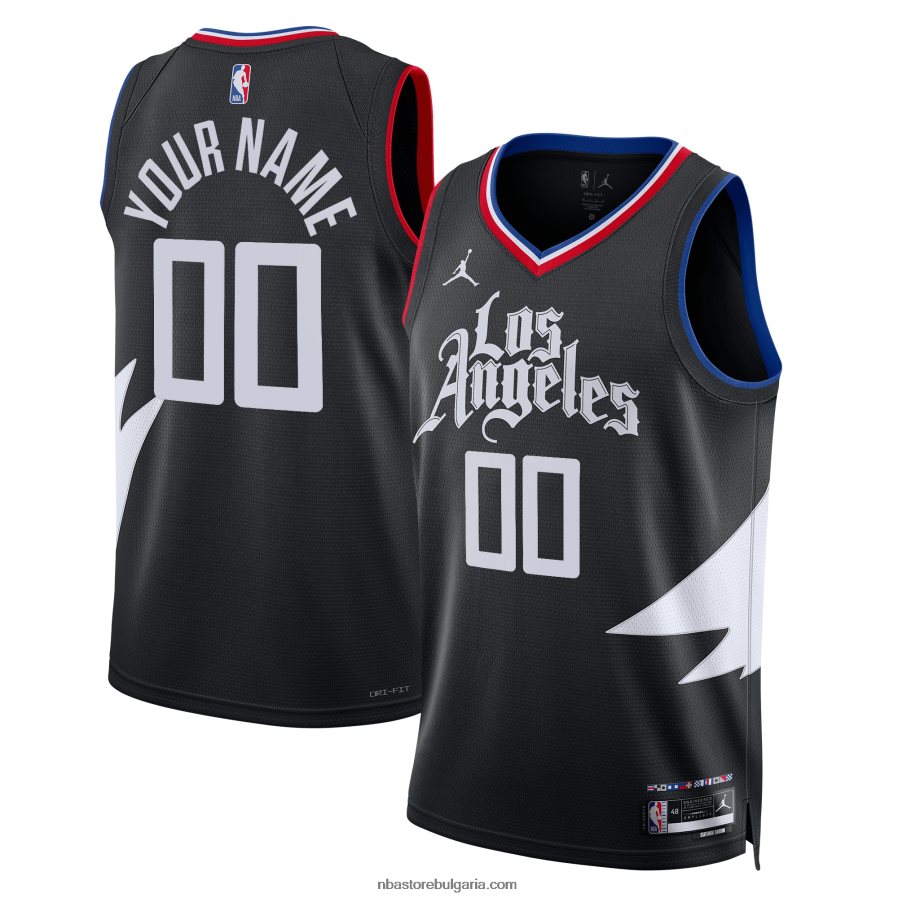 NBA JZ8F022338 la clippers jordan марка черен swingman фланелка по поръчка