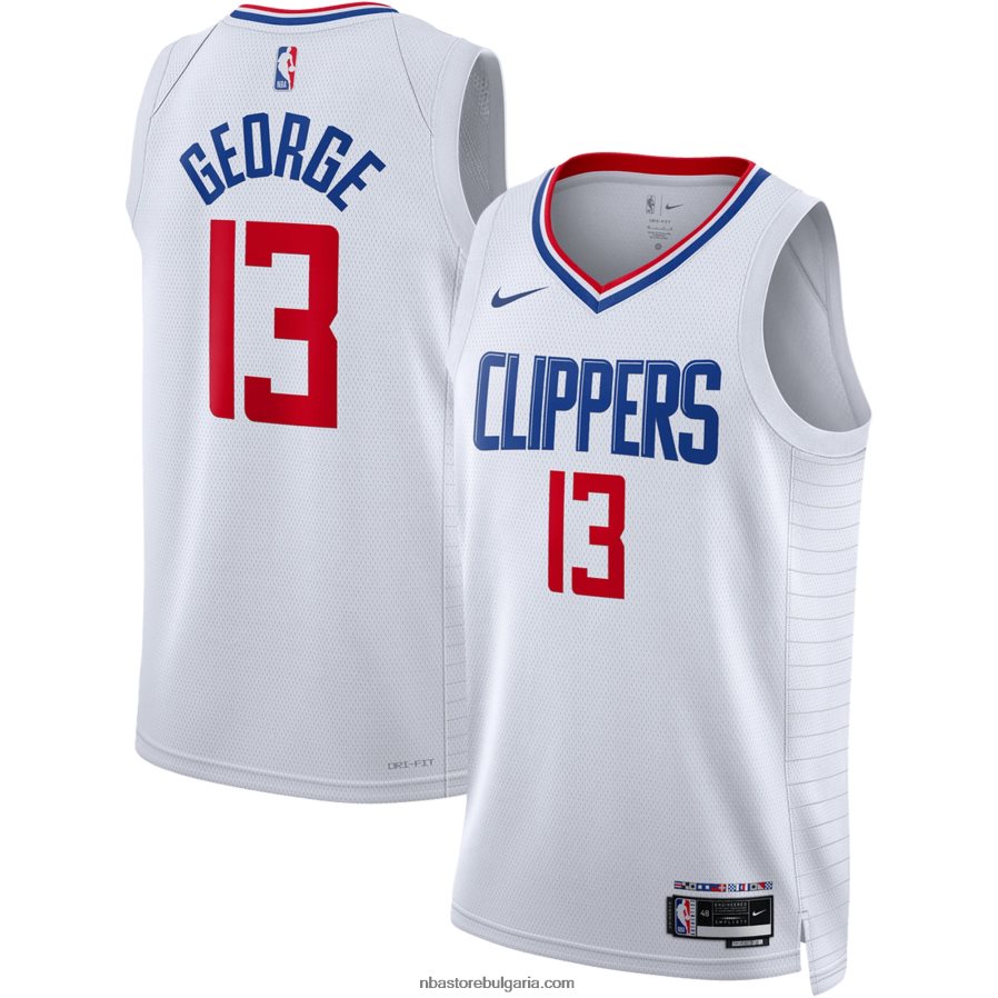 NBA JZ8F025046 la clippers paul george nike бяла фланелка swingman