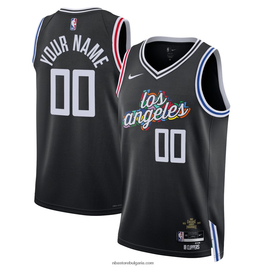 NBA JZ8F02504 la clipers nike black swingman персонализирана фланелка