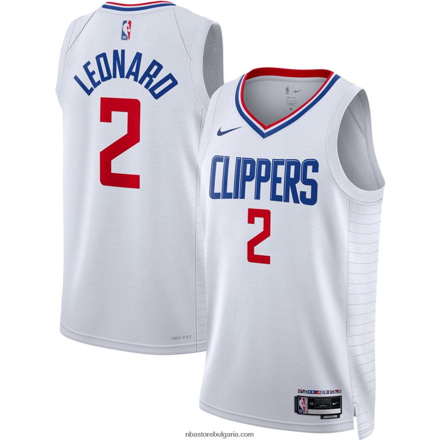NBA JZ8F029222 la clippers kawhi leonard nike бяла фланелка swingman